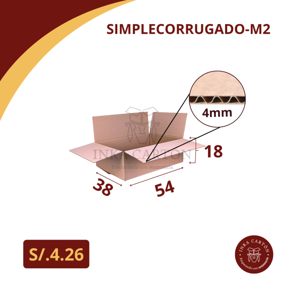 Caja carton simplecorrugado 38x54x18 M2