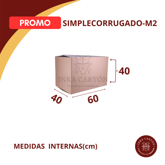 Caja carton simplecorrugado 40x60x40 M2