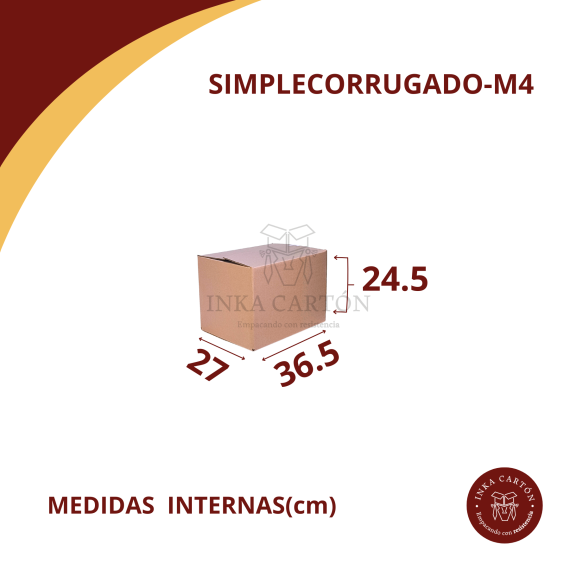 Caja carton simplecorrugado 27X36.5X24.5 M4N